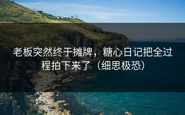 老板突然终于摊牌，糖心日记把全过程拍下来了（细思极恐）