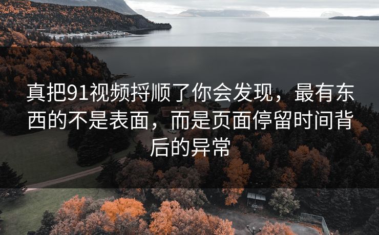 真把91视频捋顺了你会发现,最有东西的不是表面,而是页面停留时间背后的异常 真把91视频捋顺了你会发现,最有东西的不是表面,而是页面停留时间背后的异常